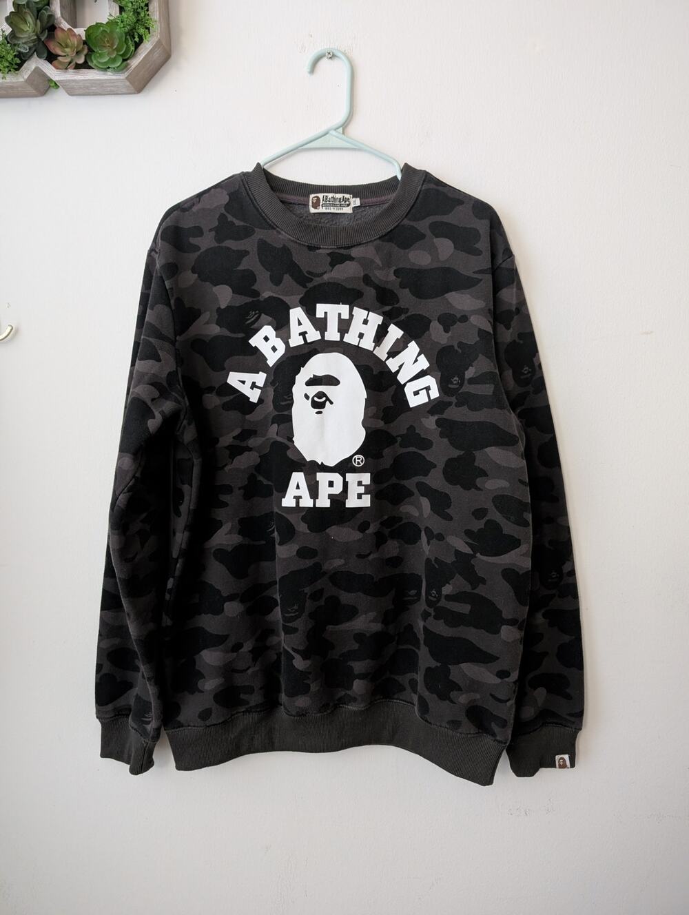 bape a bathing ape cotton camo Crewneck sweatshirt